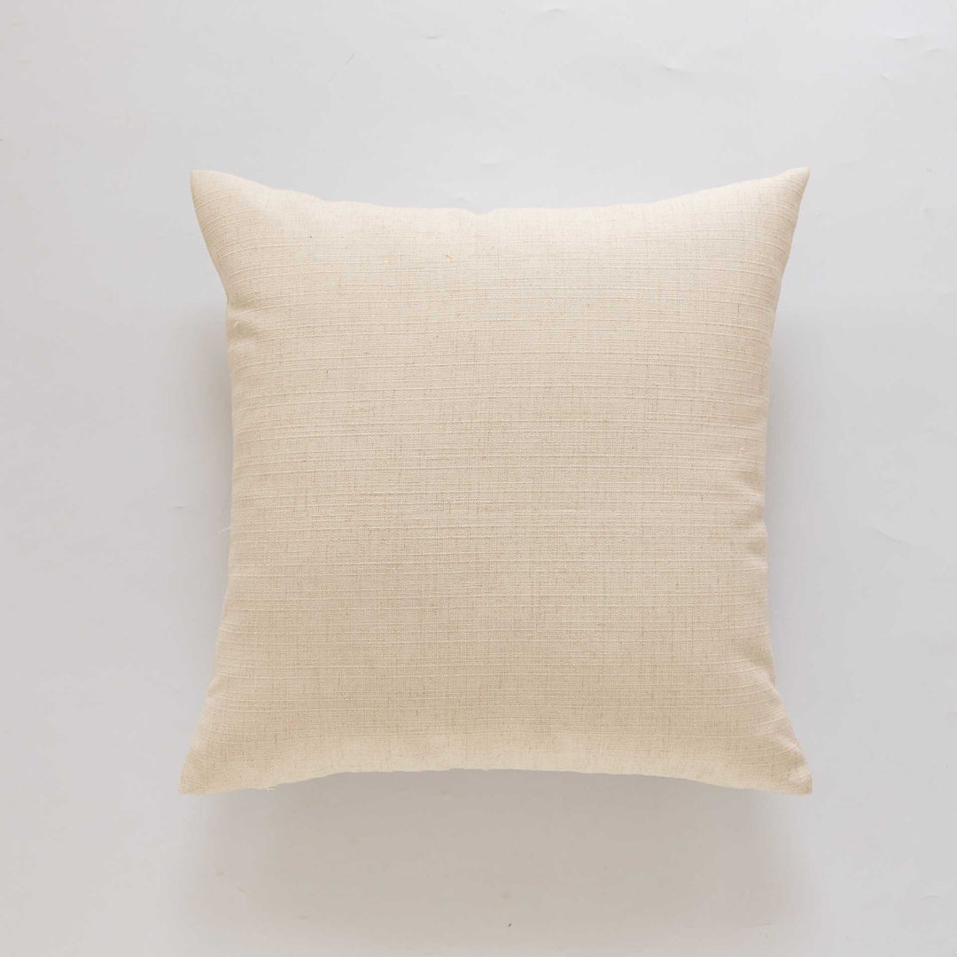 Square Natural Slub Linen Accent Cushion Cover with Welt Trim