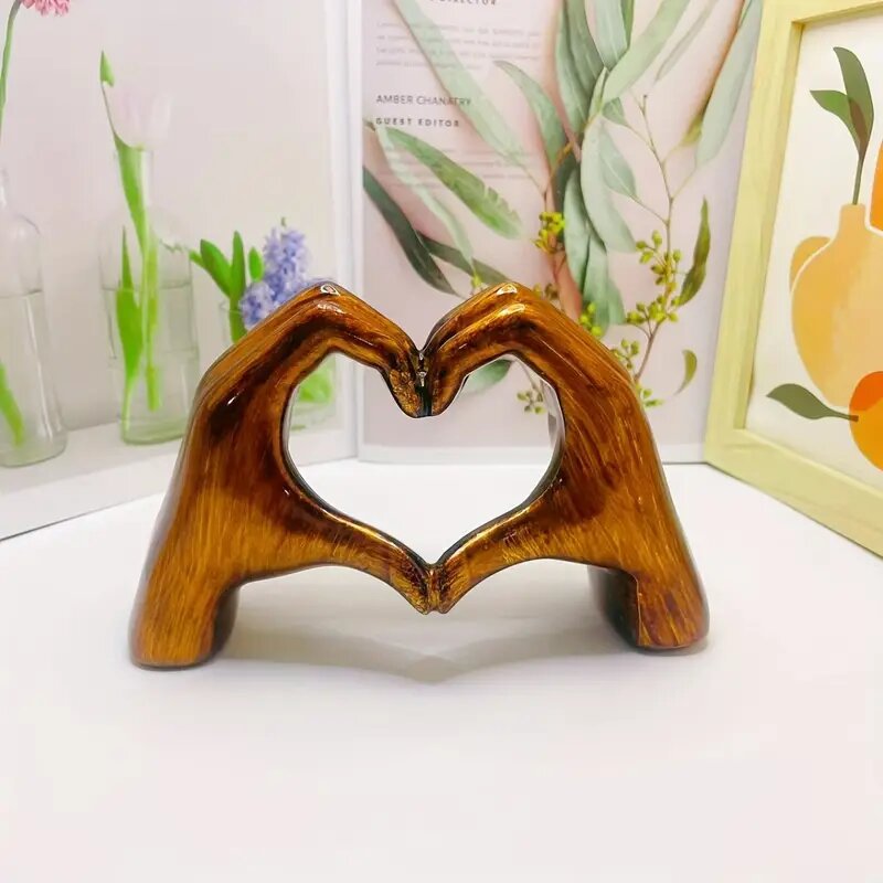 Heart-Shaped Wooden Hand Sculpture Stornfield