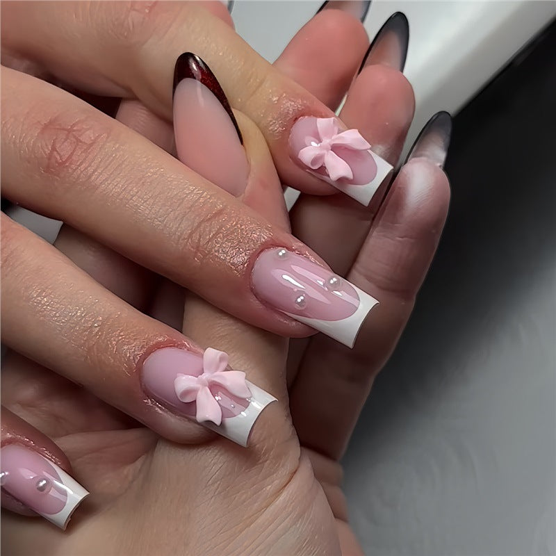 Decorative Press-On Nails with Bow Accents Stornfield