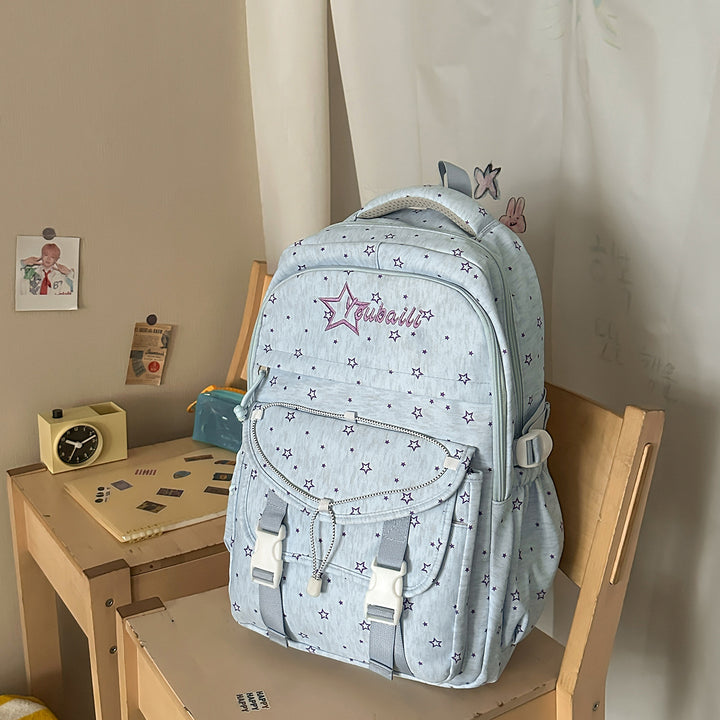 Star-Embellished Casual School Backpack Stornfield