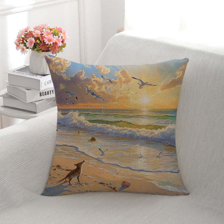 Coastal Scene Decorative Pillow