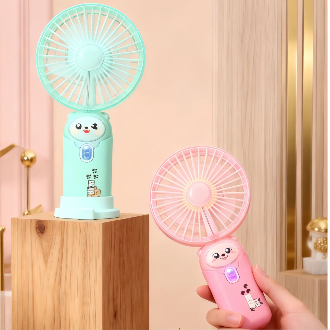 Women's portable handheld fan with cute bear design Stornfield
