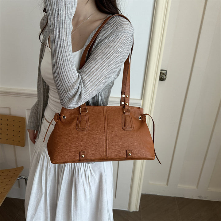 Textured Shoulder Tote Bag