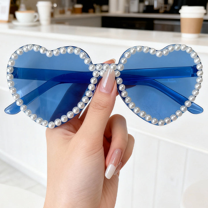 Heart-Shaped Pearl-Accent Sunglasses Stornfield