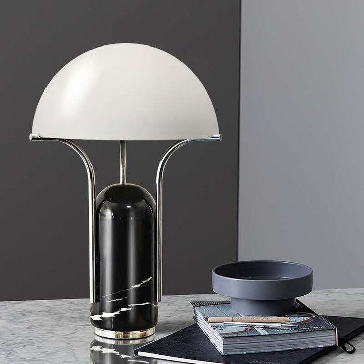 Modern Sculptural Table Lamp with Marble Base