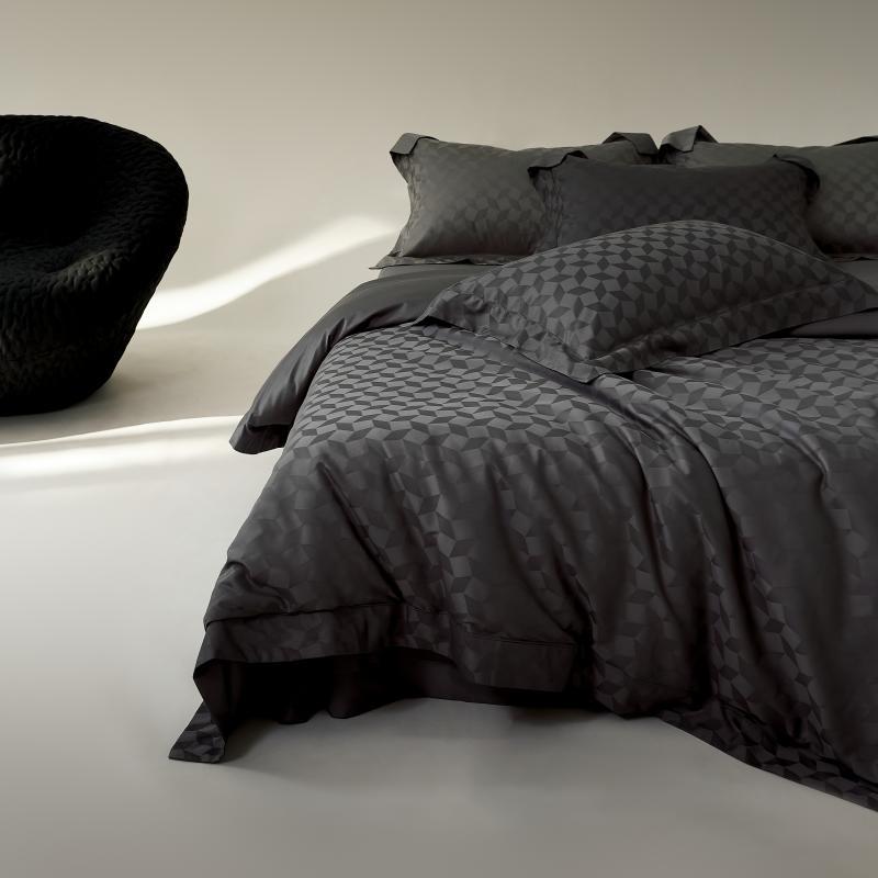 Luxury Jacquard Geometric Duvet Cover Set