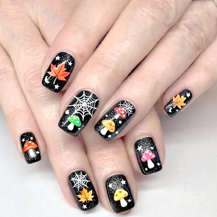 Festive Halloween-Themed Press-On Nail Art Stornfield