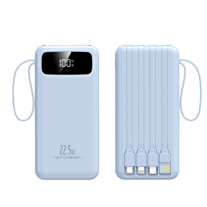 Portable power bank with fast charging function and integrated cables Stornfield