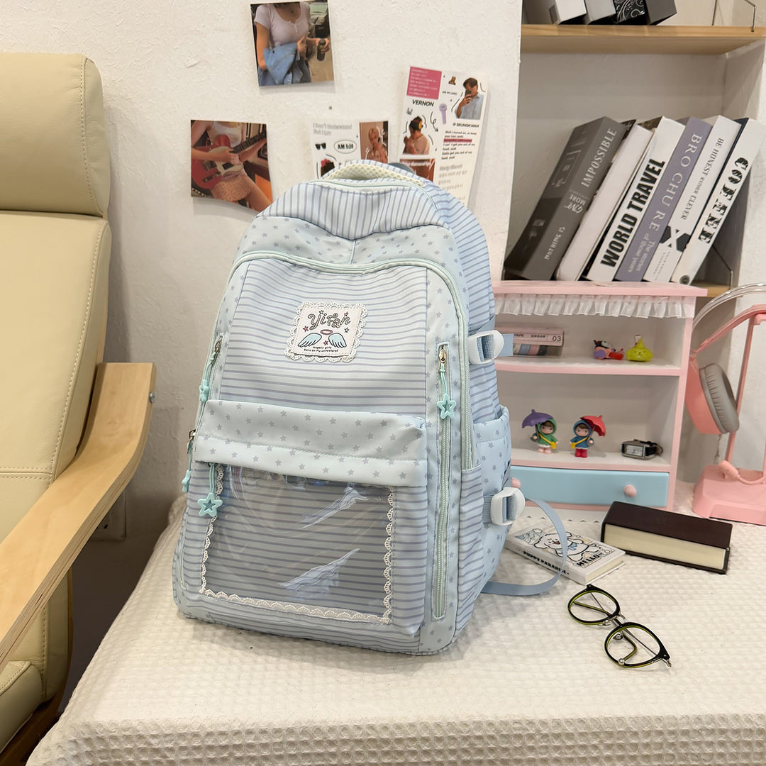 Trendy Striped School Backpack Stornfield