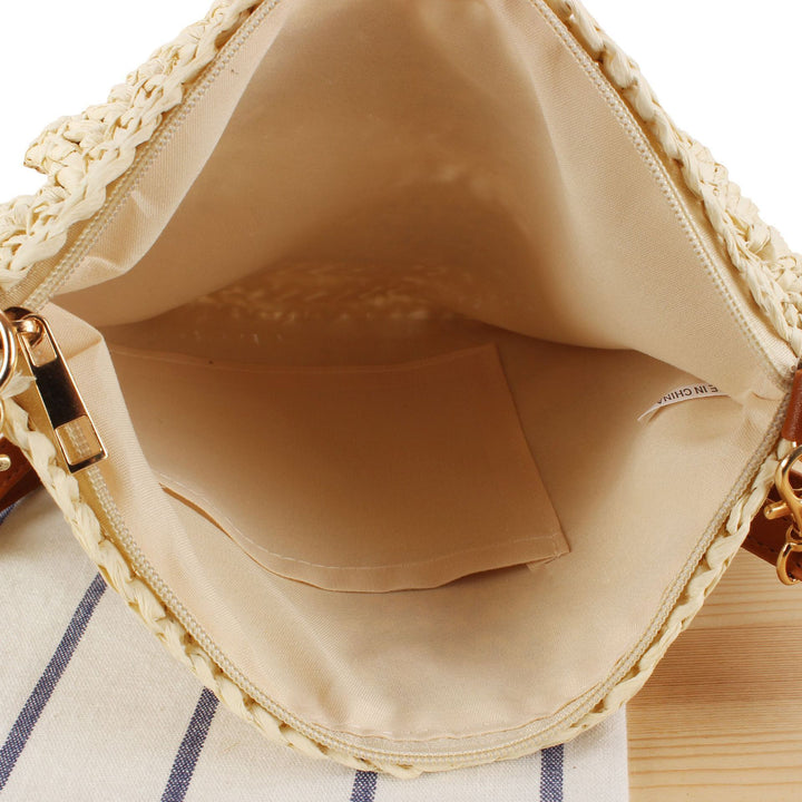 Handbag with Ruffle Design Made of Braided Straw Stornfield