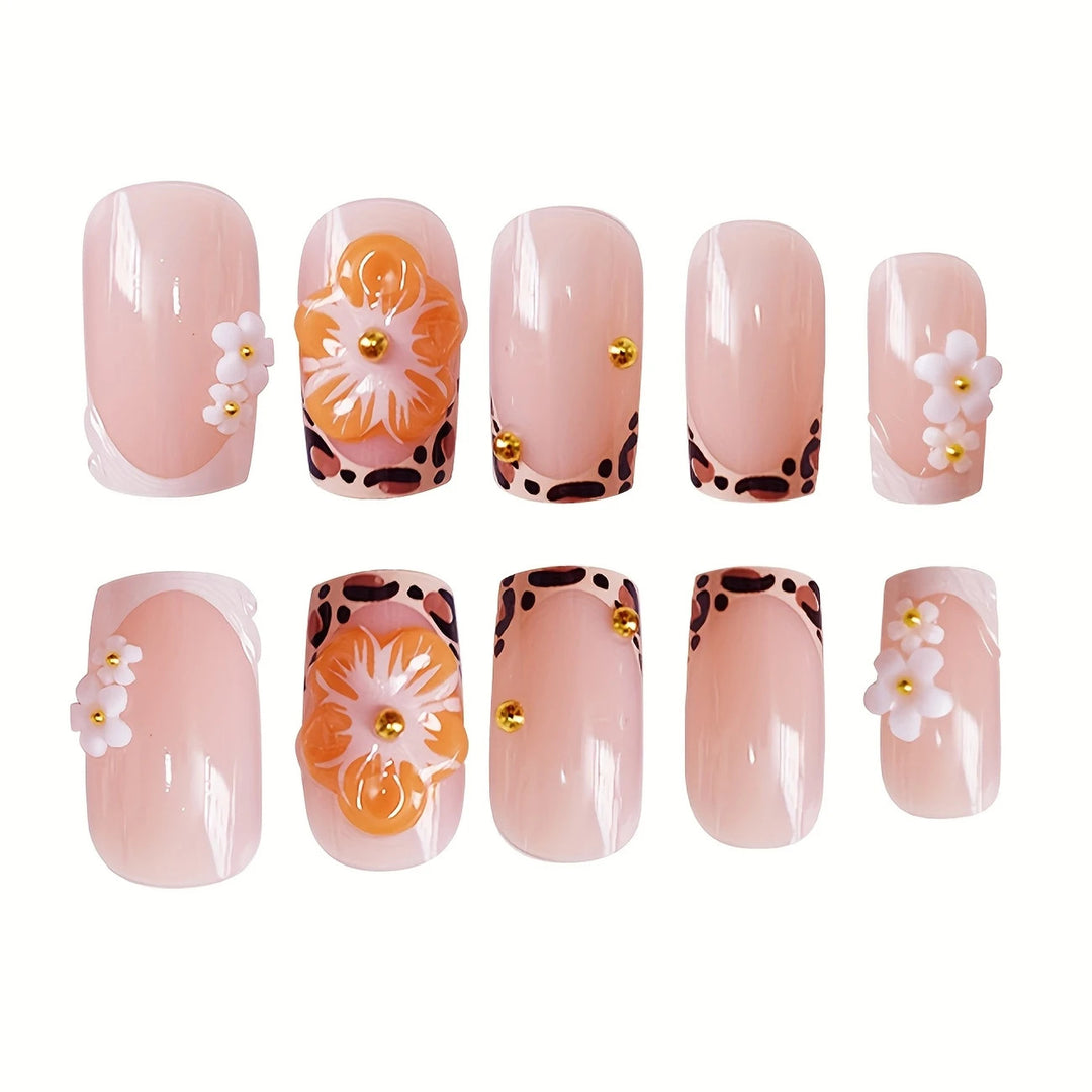 Decorative Floral Press-On Nail Art Stornfield