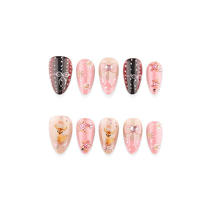 Artificial Nails in Playful Deer Design Stornfield