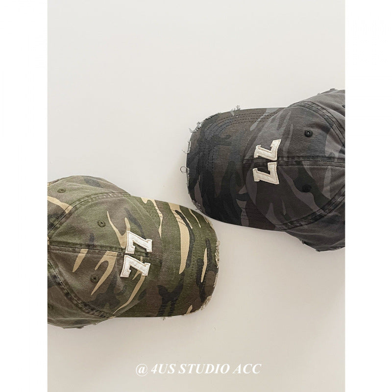 Women's Distressed Camouflage Baseball Cap Stornfield