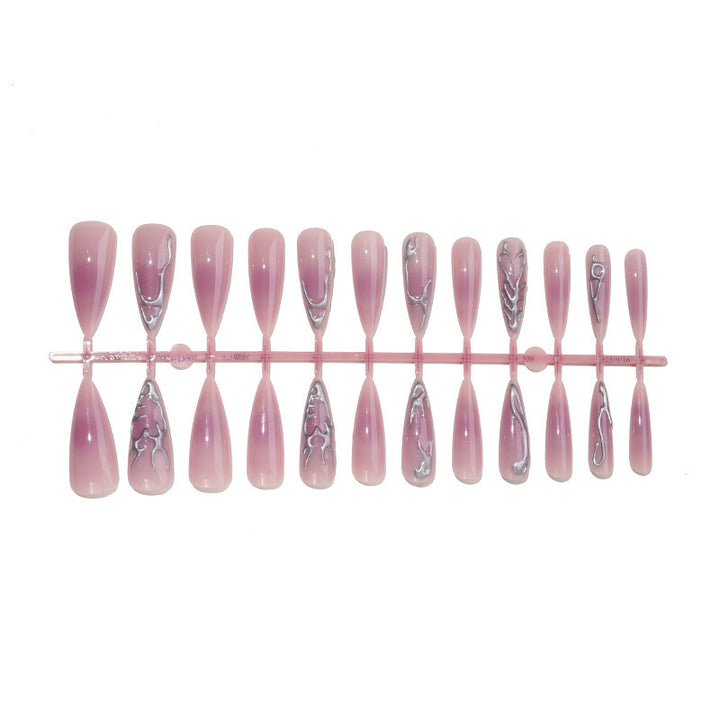 Creative Nail Art Set with Elegant Gradient and Marbled Details Stornfield