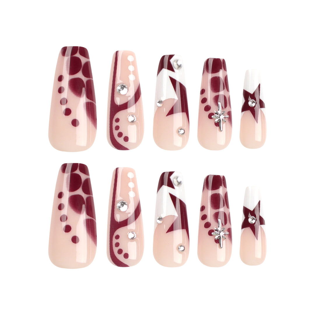 Artful Nail Extensions with Glitter and Star Motifs Stornfield