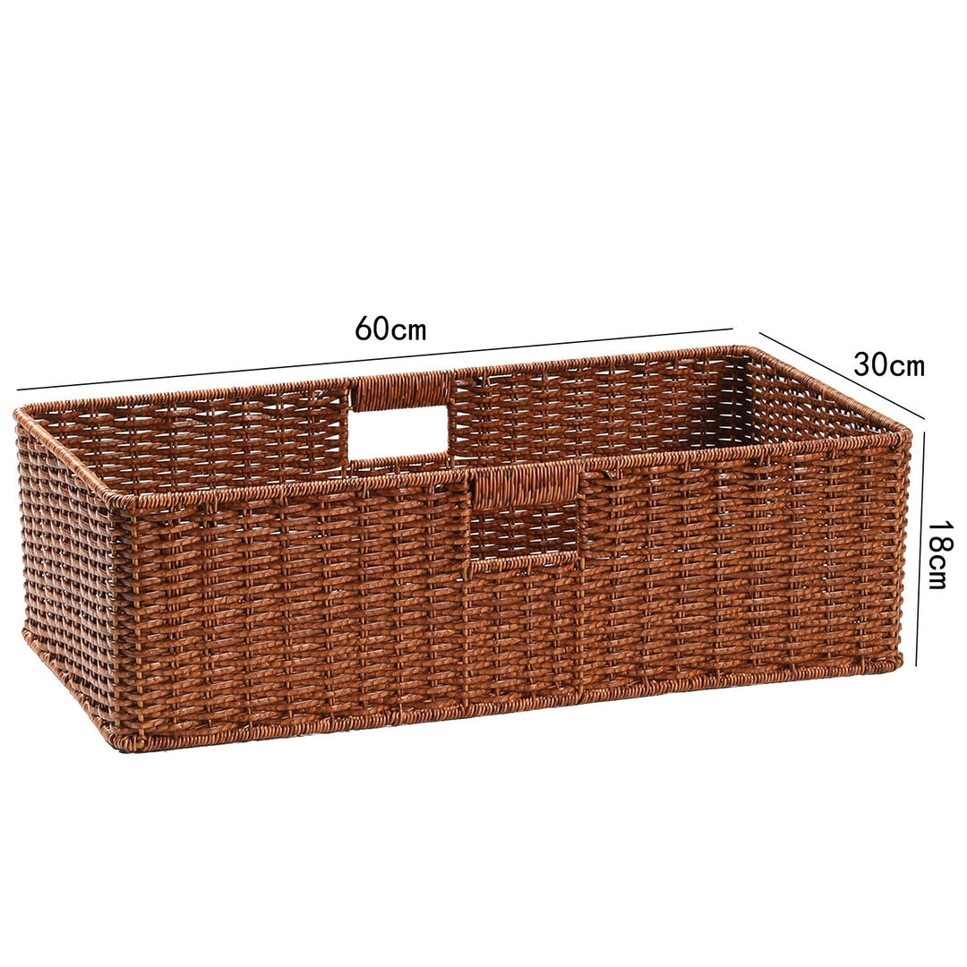 Handwoven Rectangular Storage Basket with Cut-Out Handles Stornfield