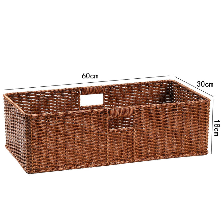 Handwoven Rectangular Storage Basket with Cut-Out Handles Stornfield