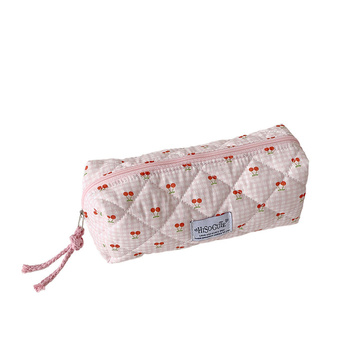 Quilted Cherry Print Pencil Case Stornfield