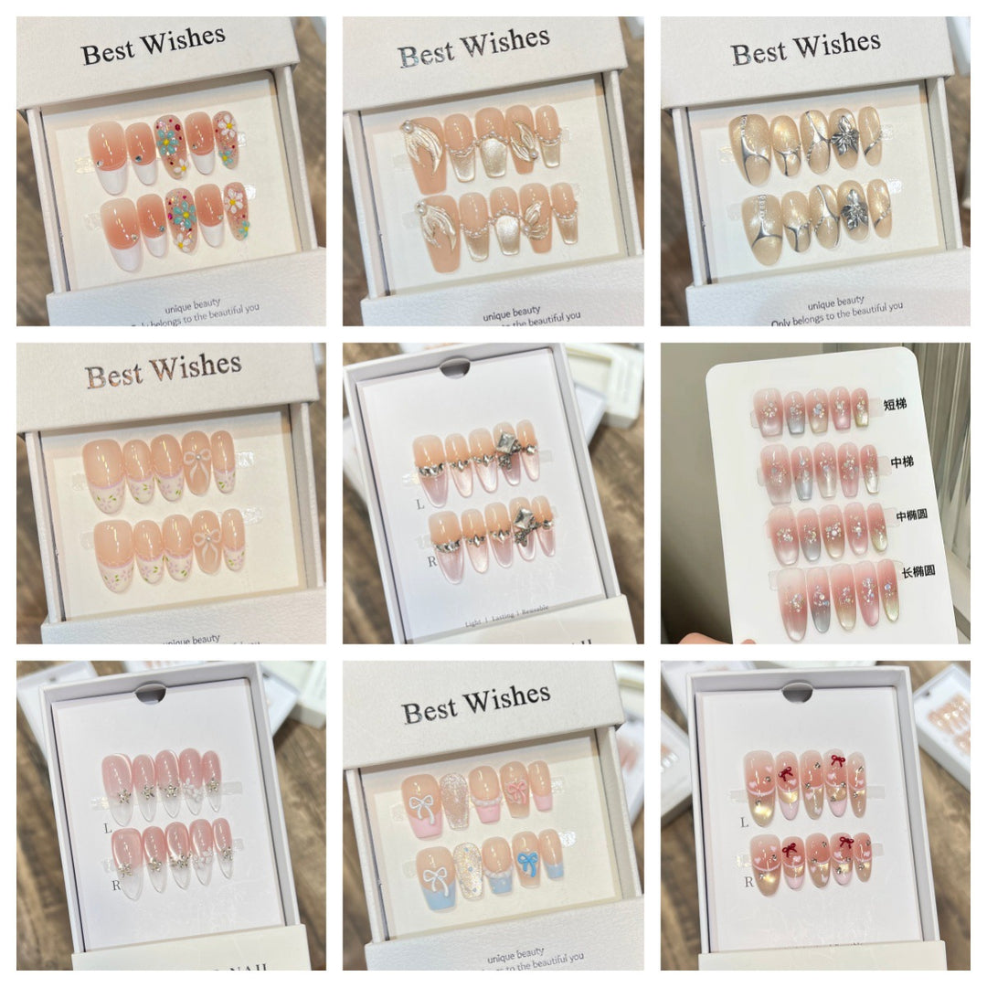 Elegant Reusable Press-On Nail Art Set