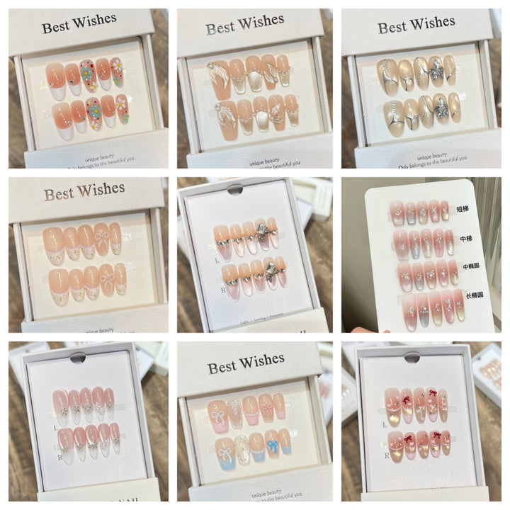 Elegant Reusable Press-On Nail Art Set