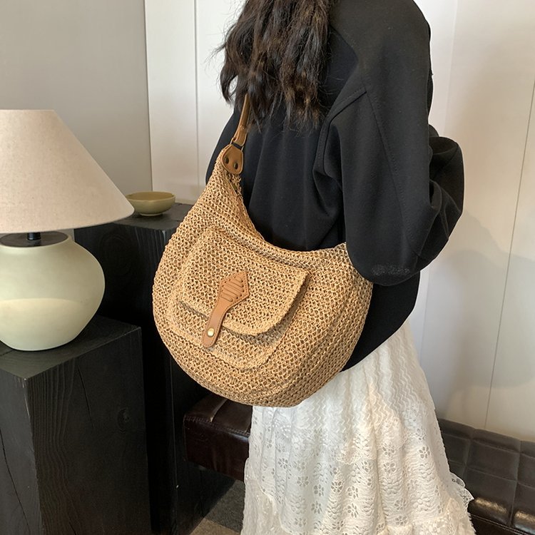 Bucket bag made of fine natural fabric Stornfield