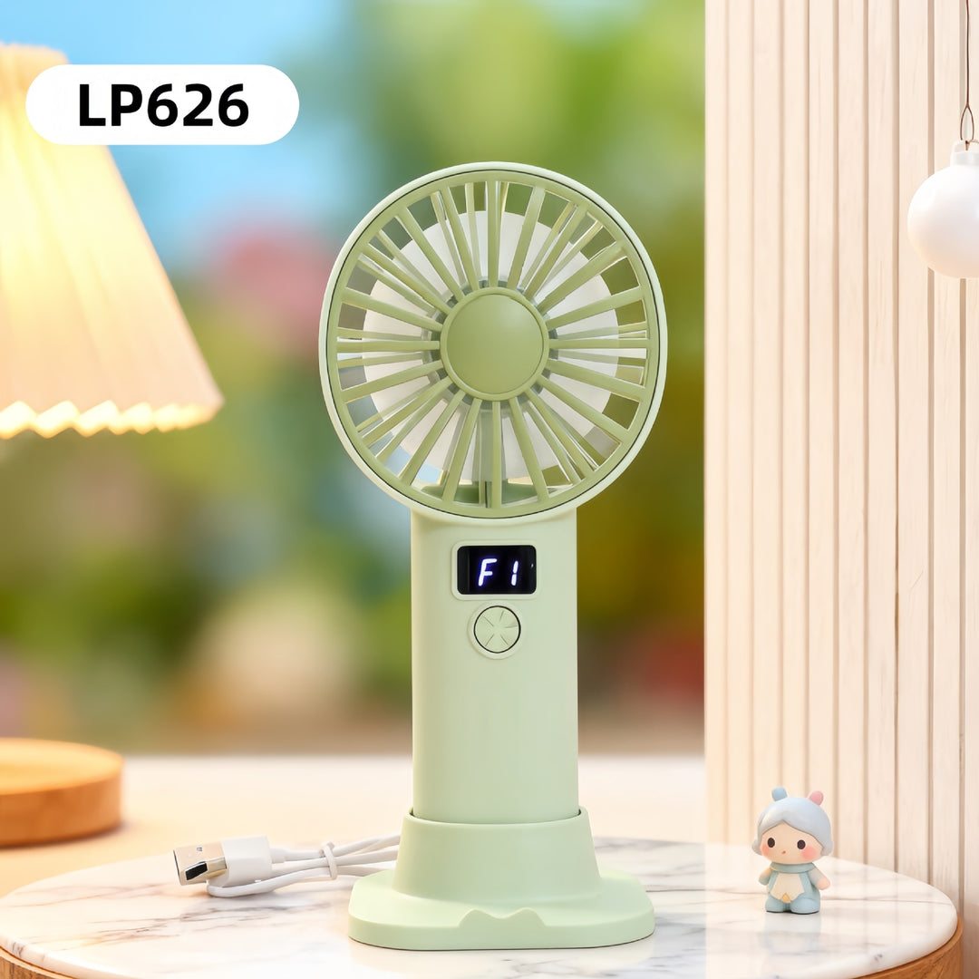 Women Portable Handheld Fan with Digital Speed Setting Stornfield