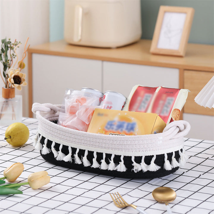 Women Versatile Storage Basket with Tassel Decoration Stornfield