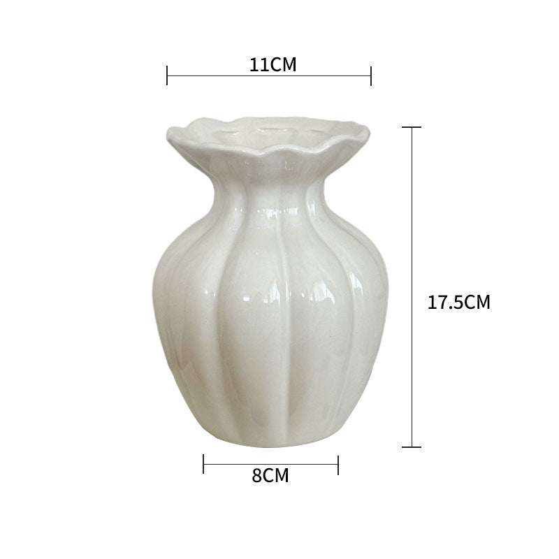 Elegant Fluted Ceramic Vase