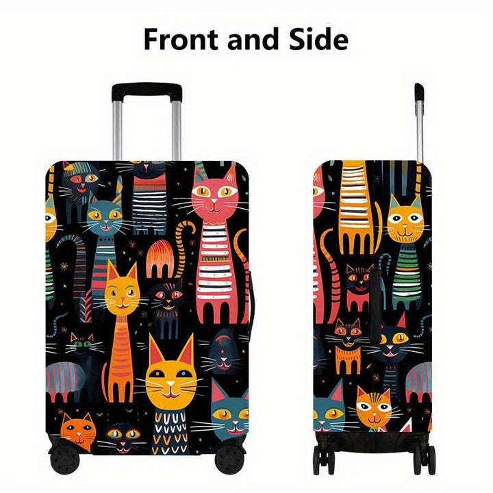 Unisex nan elastic suitcase cover with cartoon cat design stretchable scratch-resistant protective for luggage Stornfield