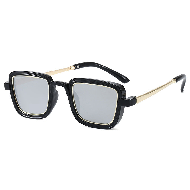 Women's square sunglasses with transparent frame and gold accents Stornfield