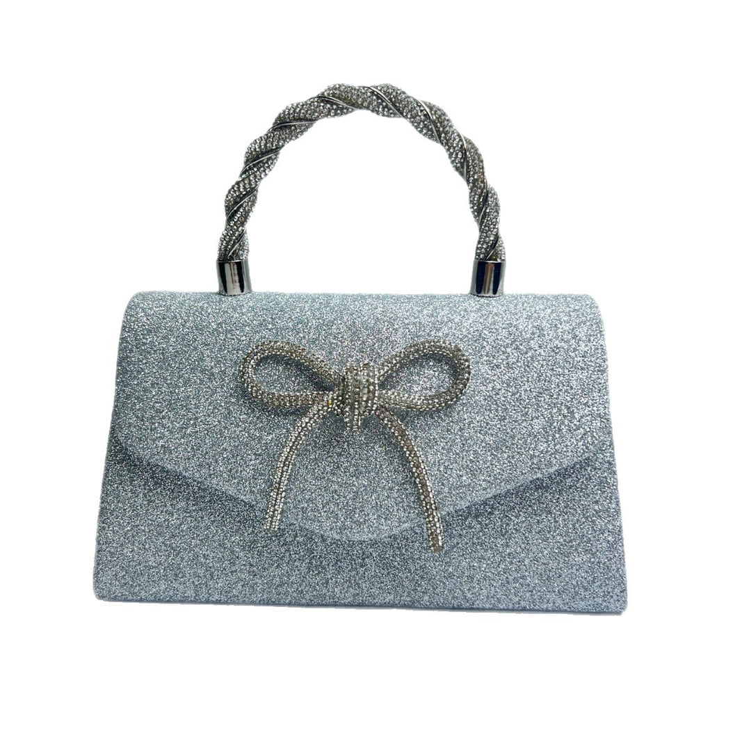 Sparkling Bow-Detail Evening Handbag
