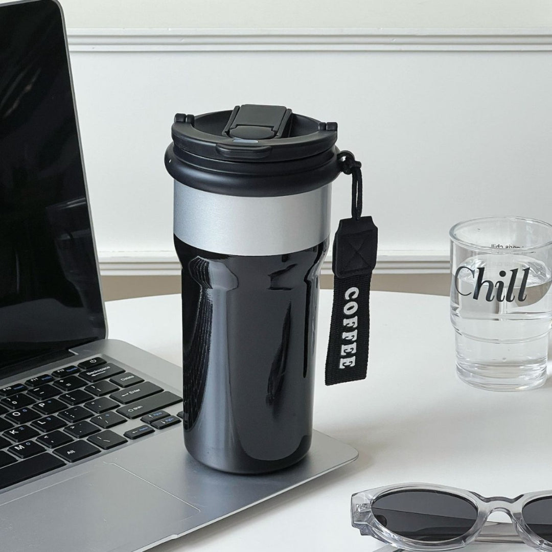 Ladies Thermos Mug with Elegant Gold Rim Stornfield