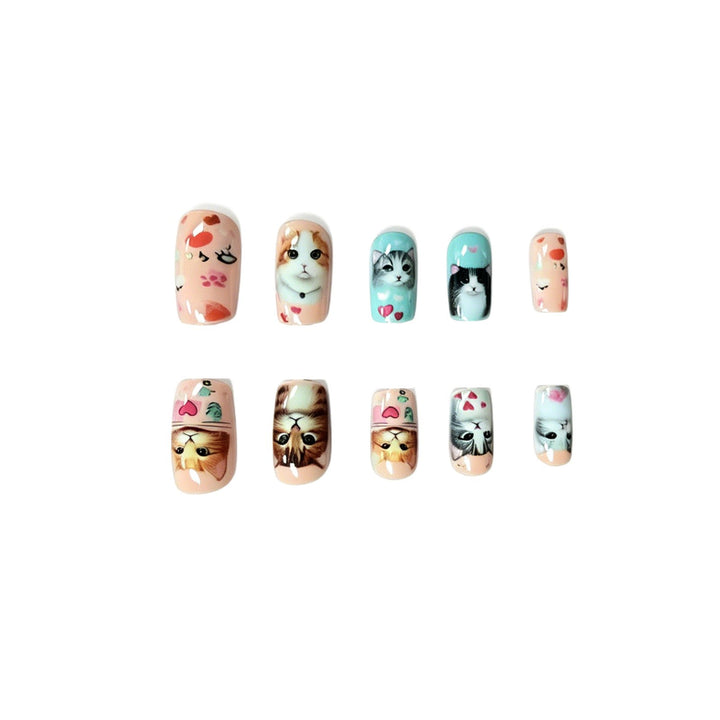 Artistic Cat-Themed Nail Extensions Stornfield