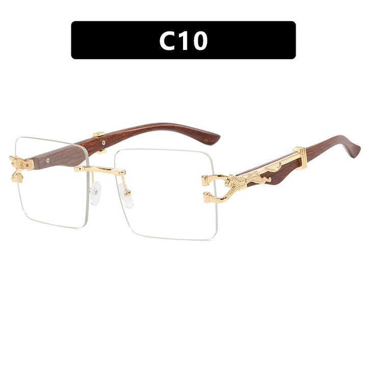 Ladies elegant square sunglasses with high-quality wooden frame Stornfield