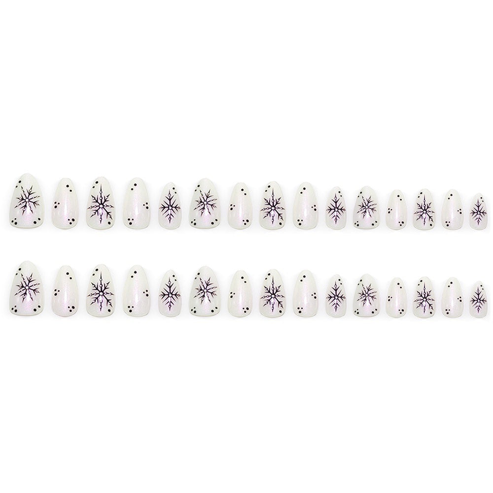 Artificial nail set with snowflake pattern Stornfield