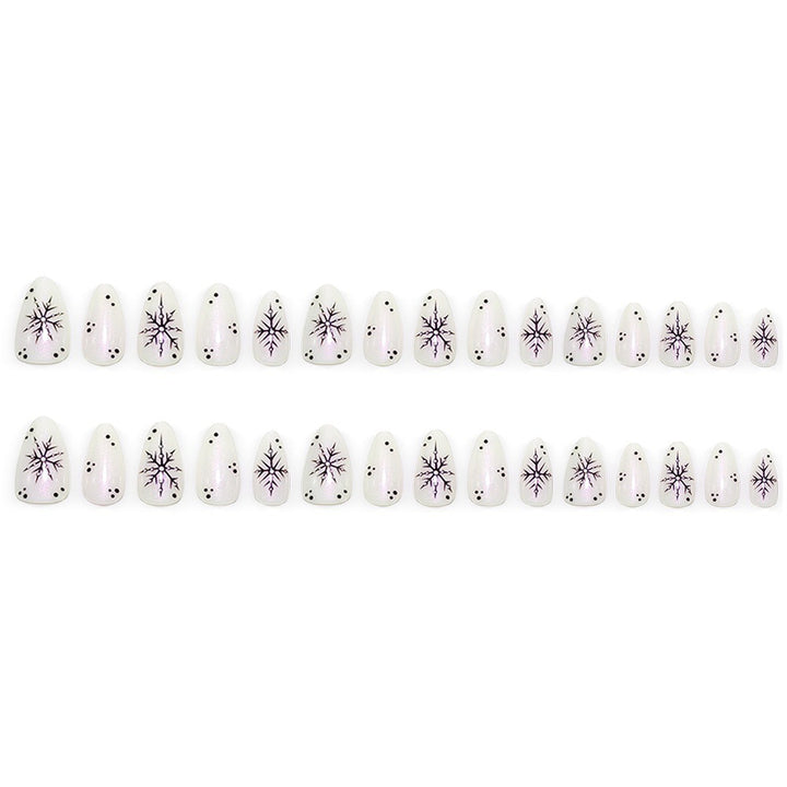 Artificial nail set with snowflake pattern Stornfield