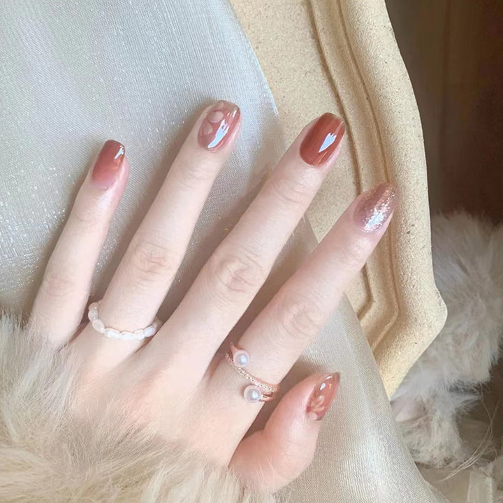 Artistic Floral Press-On Nail Design  1791804034