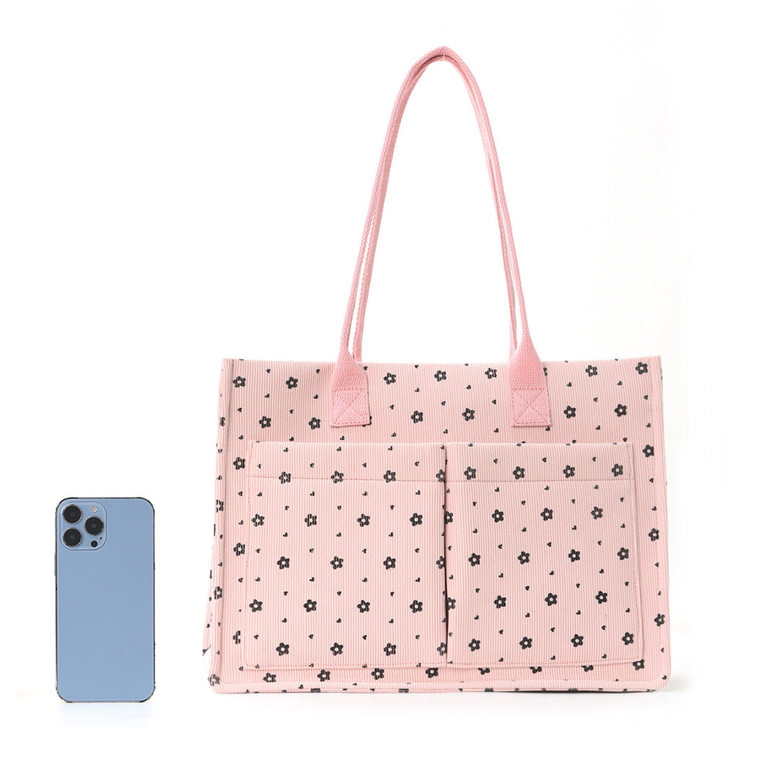 Shopping bag with floral pattern and practical exterior pockets Stornfield