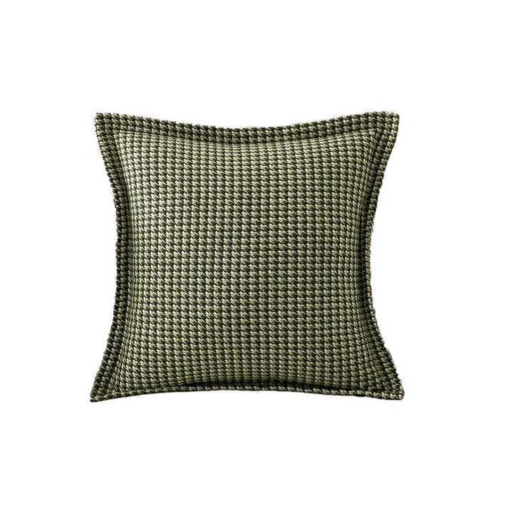 Decorative Houndstooth Textured Throw Pillow Cover with Piped Edge