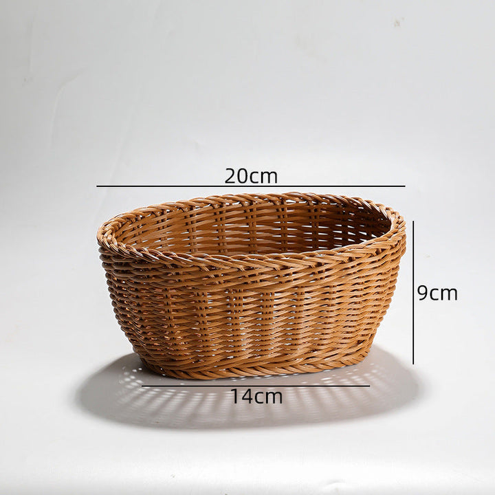 Handcrafted Round Wicker Serving Bowl Stornfield
