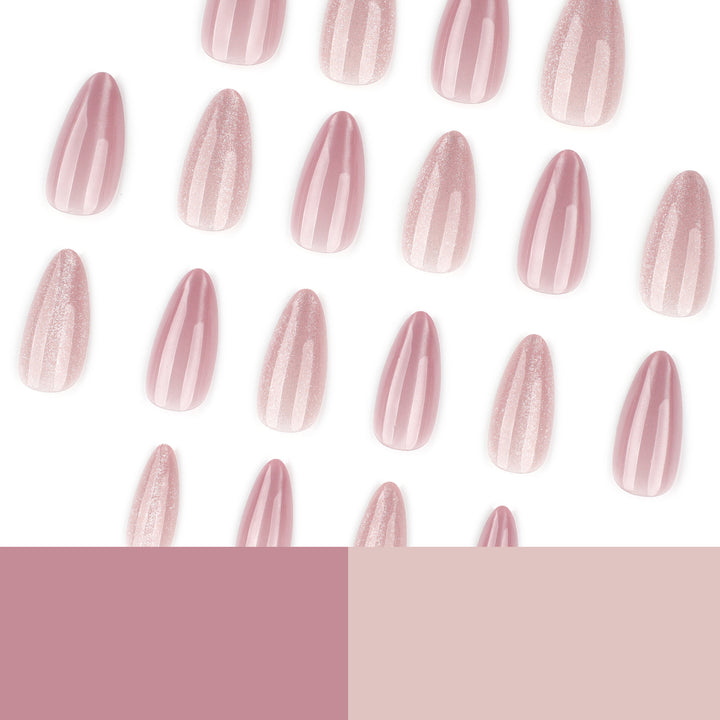 Glamorous artificial nails with glitter and pearlescent effect Stornfield