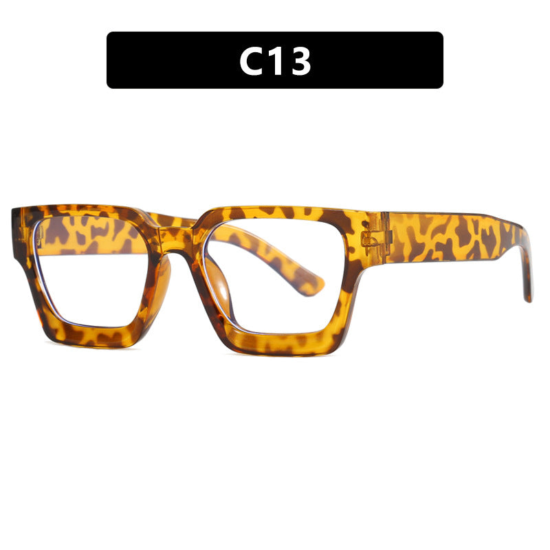 Women's fashionable square reading glasses with transparent frame construction Stornfield