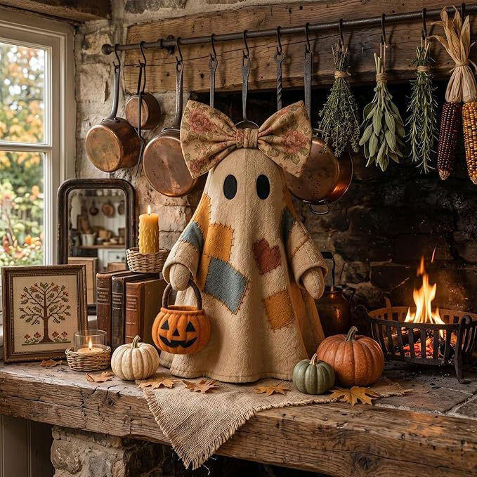 Decorative Ghost Figure with Bow Stornfield