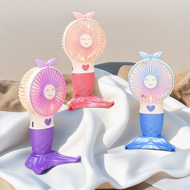 Women Portable Handheld Fan with Mermaid Design Stornfield