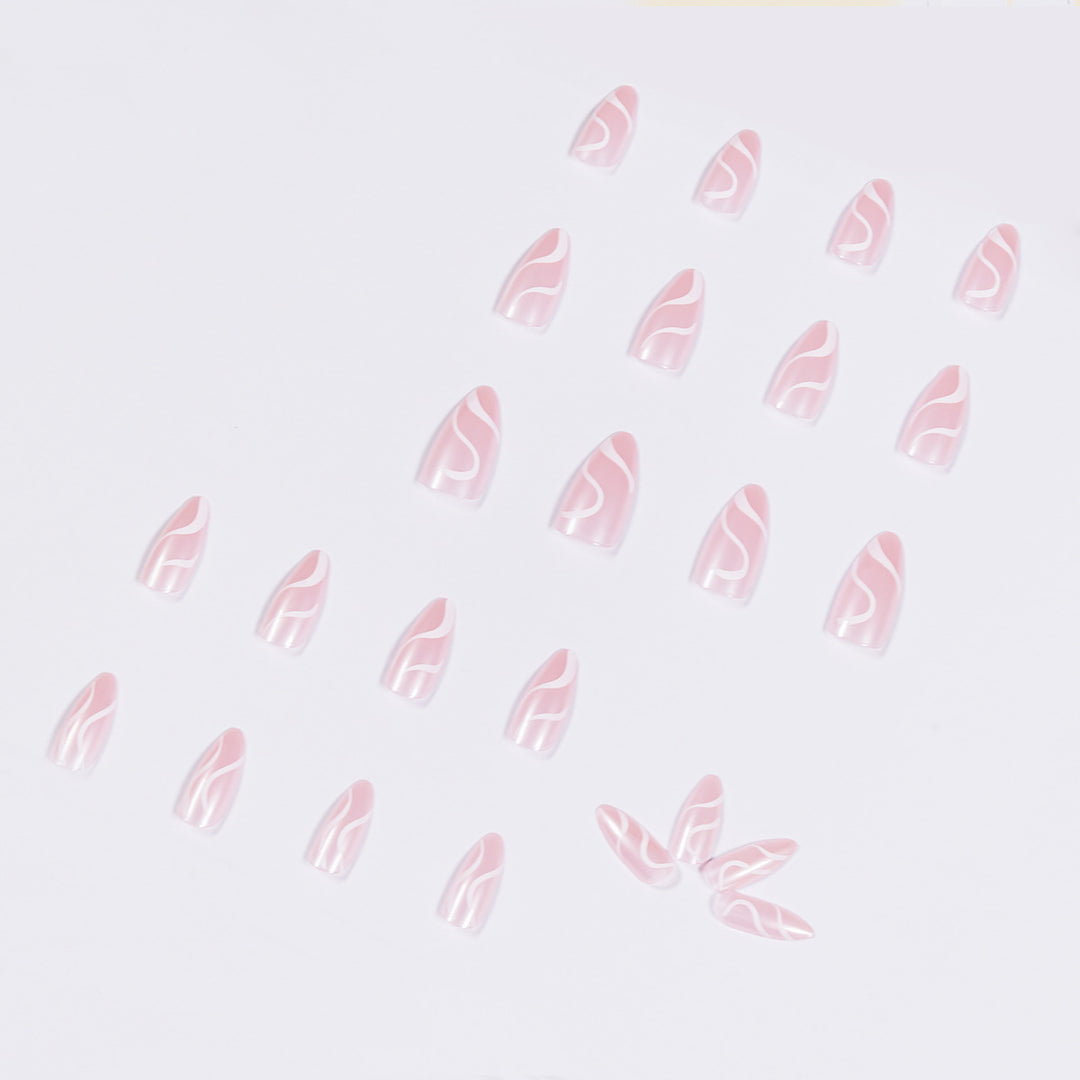 Artistic Nail Extensions with Curved Design Stornfield