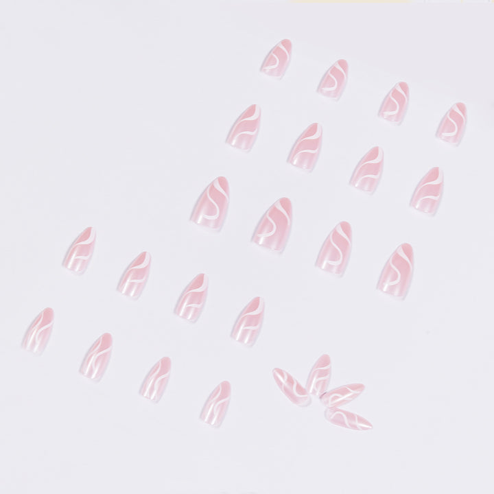 Artistic Nail Extensions with Curved Design Stornfield