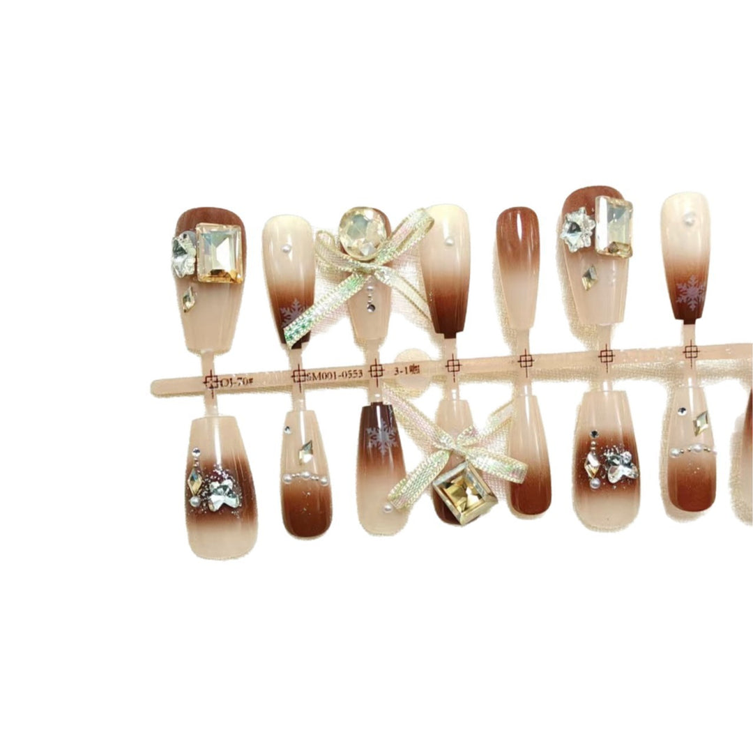 Artificial nails with luxurious design and elegant decorations Stornfield