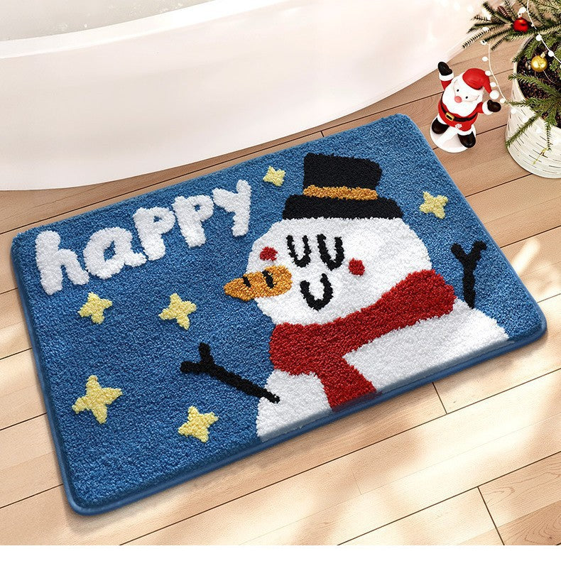 Festive Snowflake Bath Mat for Bathroom