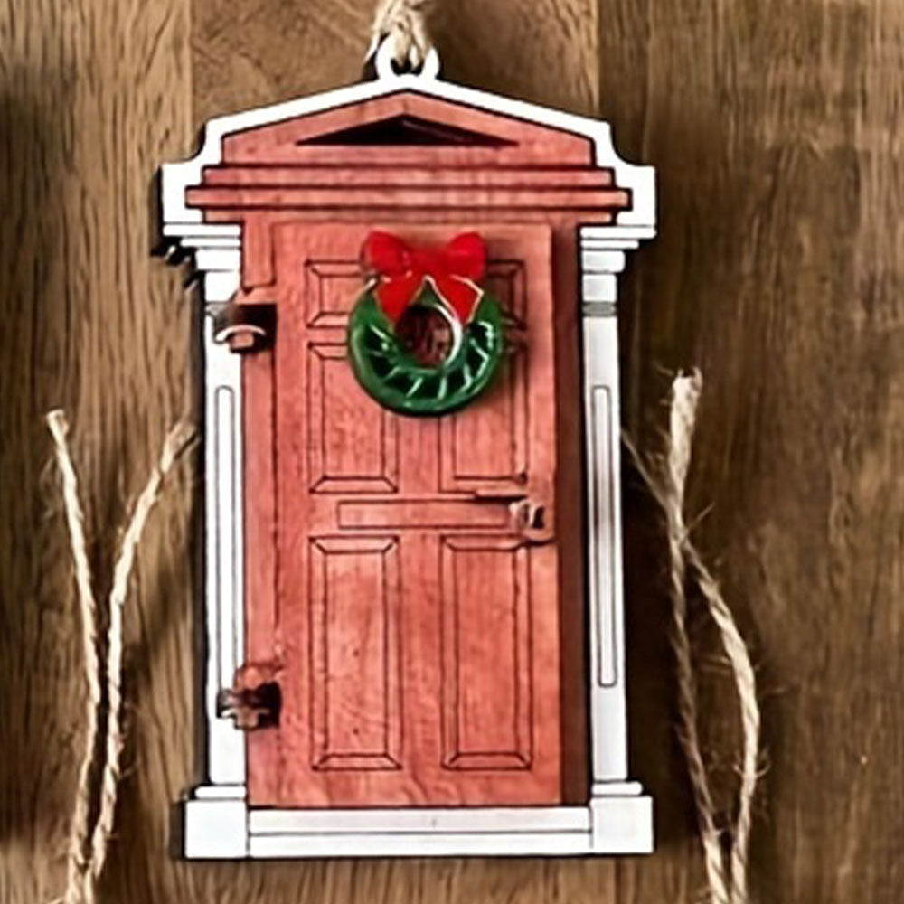 Holiday-Themed Wooden Door Decor