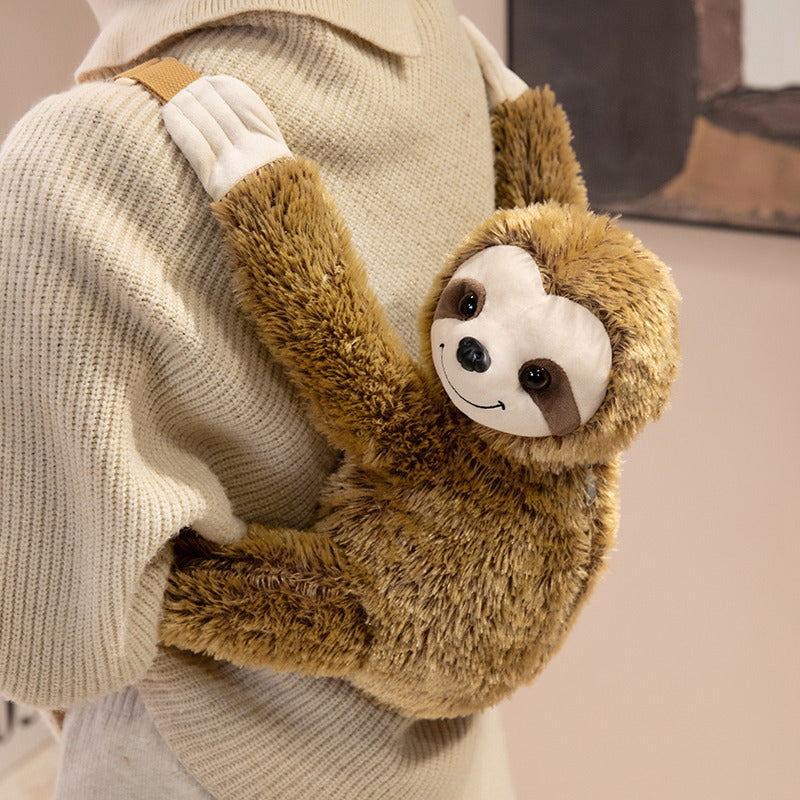 Plush Deer-Shaped Backpack with Adjustable Straps and Zippered Compartment Stornfield